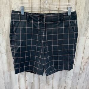 Kate Lord Black Plaid Golf Shorts Performance Womens Size 6 Tennis Pickleball